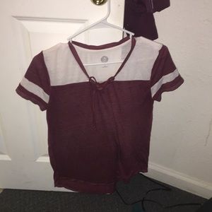 Maroon and White Shirt